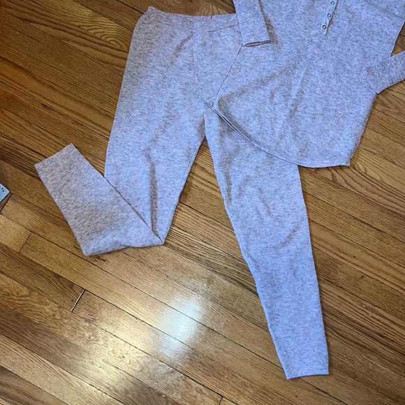 Free People Pink Thermal Set Size Small - Picture 4 of 7